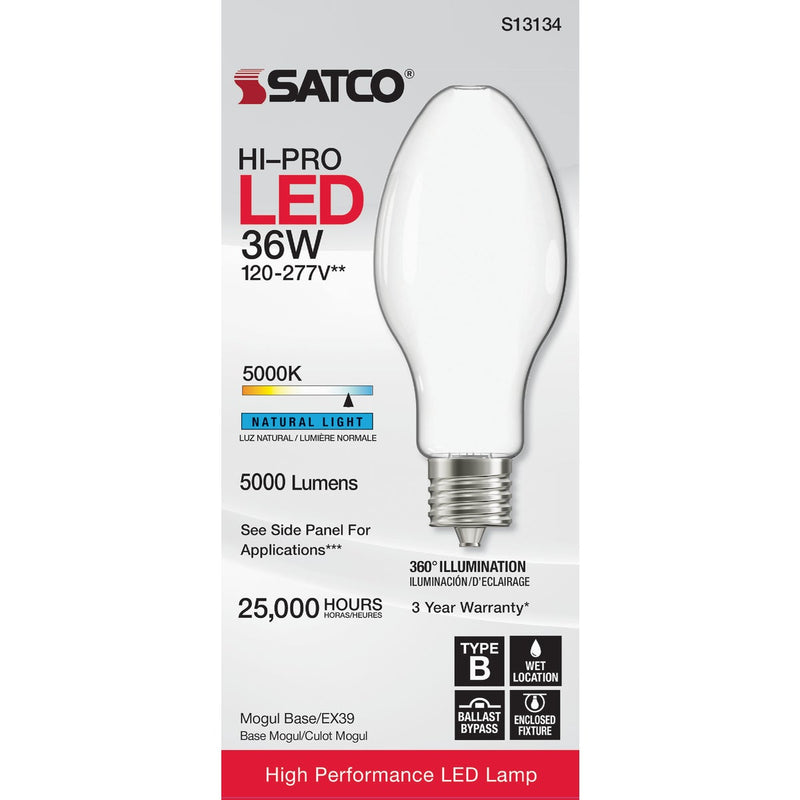 Satco 150W HID Equivalent ED28 Mogul Extended Base LED High-Intensity Light Bulb