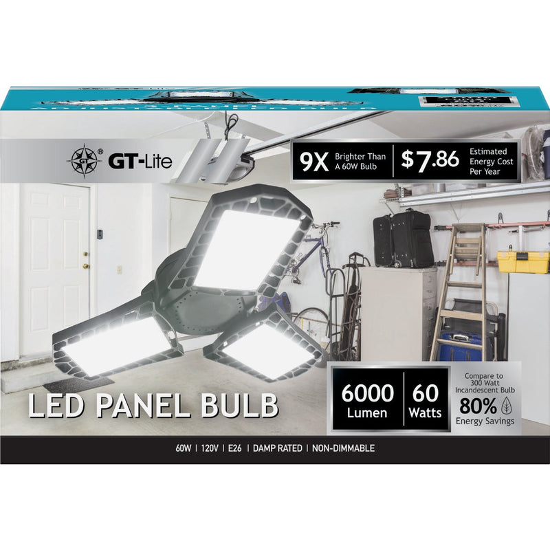 GT-Lite 600W Equivalent Clear 3-Panel Medium Base LED High-Intensity Replacement Light Bulb