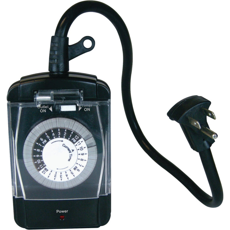 Prime 15A 125V 1875W Black 24 Hr. Outdoor Timer