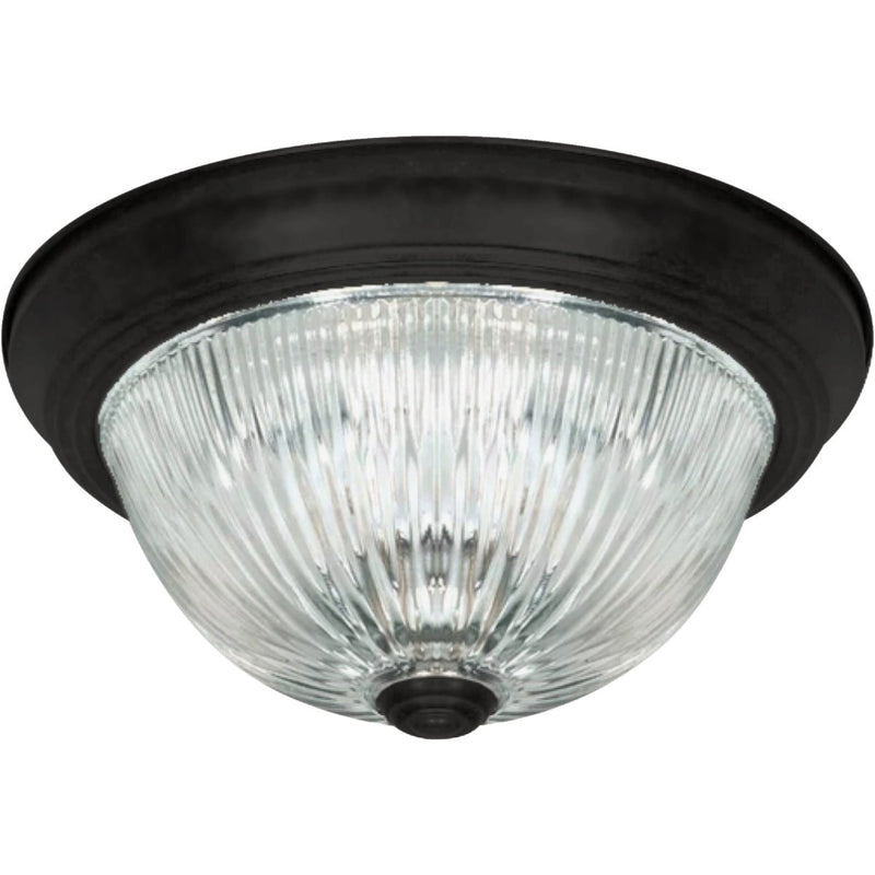 Home Impressions 11 In. Matte Black Flush Mount, Clear Glass