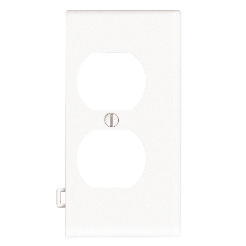 Leviton Duplex End Sectional 1-Gang Plastic Outlet Wall Plate, White