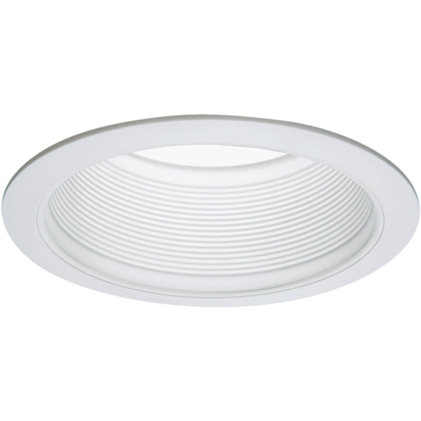 Halo 6 In. White Baffle Recessed Light Fixture Trim with 2 Removable Rings