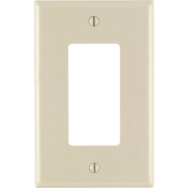 Leviton Decora 1-Gang Thermoplastic Nylon Mid-Way Rocker Wall Plate, Light Almond