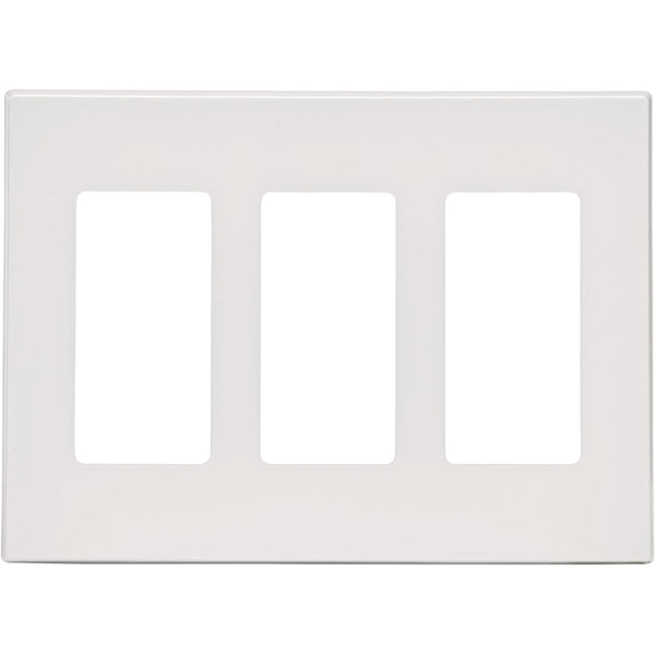 Leviton Decora Plus 3-Gang Poly Carbonate Screwless Decorator Wall Plate, White