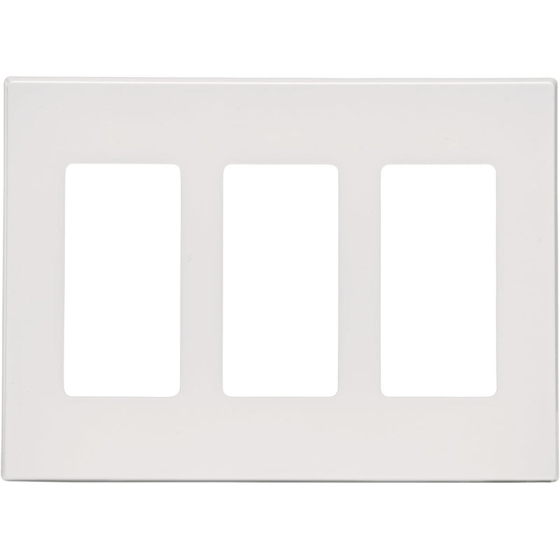 Leviton Decora Plus 3-Gang Poly Carbonate Screwless Decorator Wall Plate, White