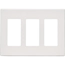 Leviton Decora Plus 3-Gang Poly Carbonate Screwless Decorator Wall Plate, White