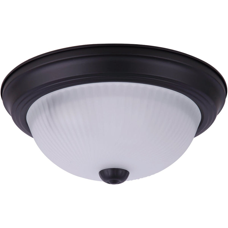 Home Impressions 11 In. Matte Black Flush Mount, Frosted Glass