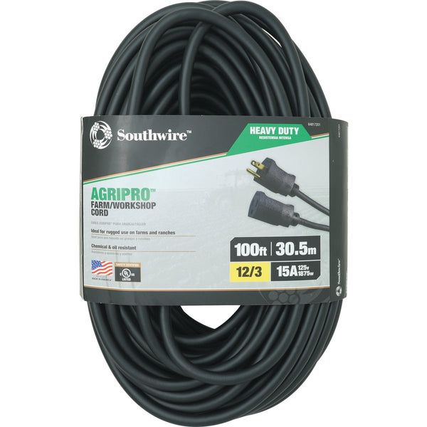 Southwire AgriPro 100 Ft. 12/3 Heavy-Duty Farm Extension Cord