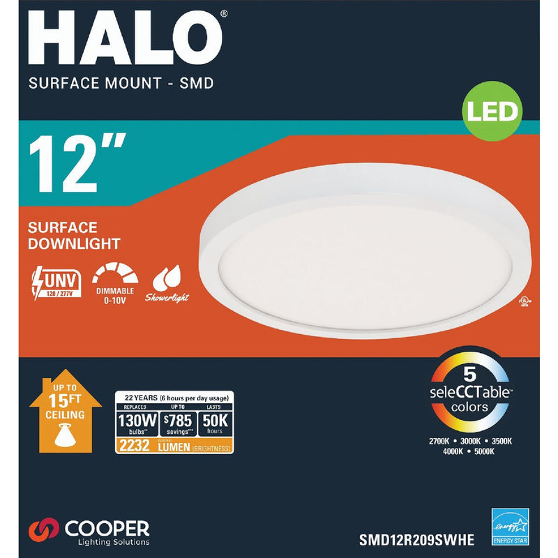 Halo 12 In. White LED Direct Mount Ceiling Light Fixture