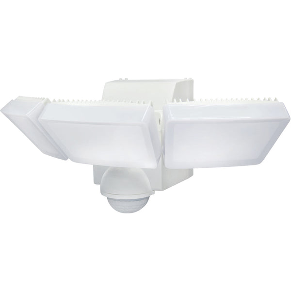 IQ America White 1200 Lm. LED Motion Sensing Battery Operated 3-Head Security Light Fixture
