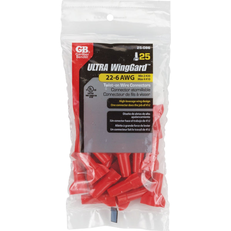 Gardner Bender WingGard Medium Red 22 AWG to 6 AWG Wire Connector (25-Pack)