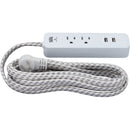 Do it Best 2-Outlet/2-USB 450J White Surge Protector with 9 Ft. Braided Cord & Right Angle Plug