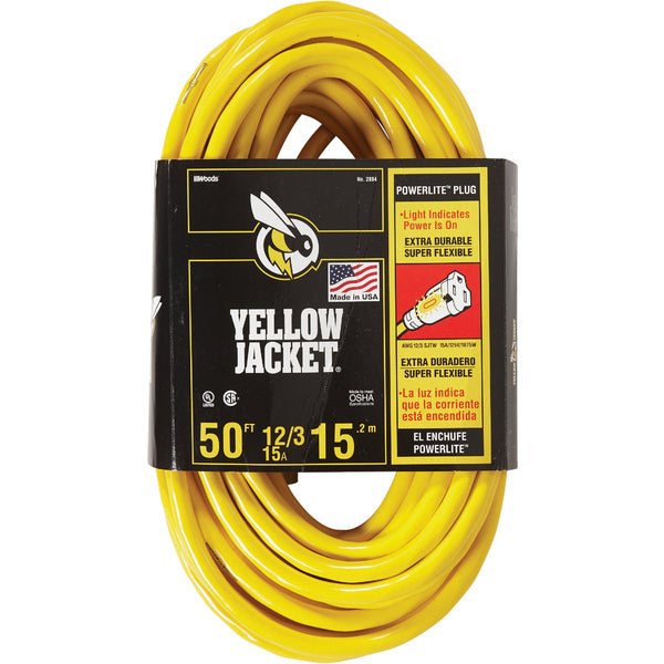 Yellow Jacket 50 Ft. 12/3 Heavy-Duty Extension Cord w/Lighted End