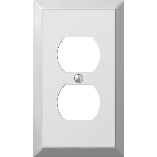 Amerelle 1-Gang Stamped Steel Outlet Wall Plate, Polished Chrome