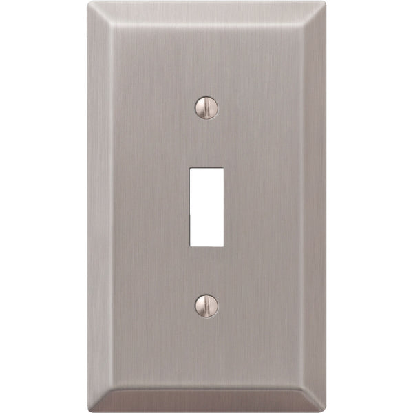 Amerelle 1-Gang Stamped Steel Toggle Switch Wall Plate, Brushed Nickel