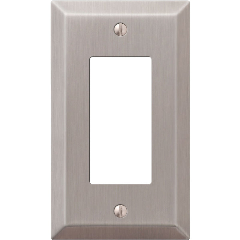 Amerelle 1-Gang Stamped Steel Rocker Decorator Wall Plate, Brushed Nickel