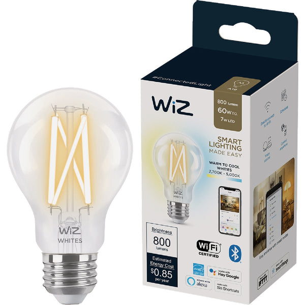 Wiz 60W Equivalent A19 Medium Smart Filament LED Light Bulb