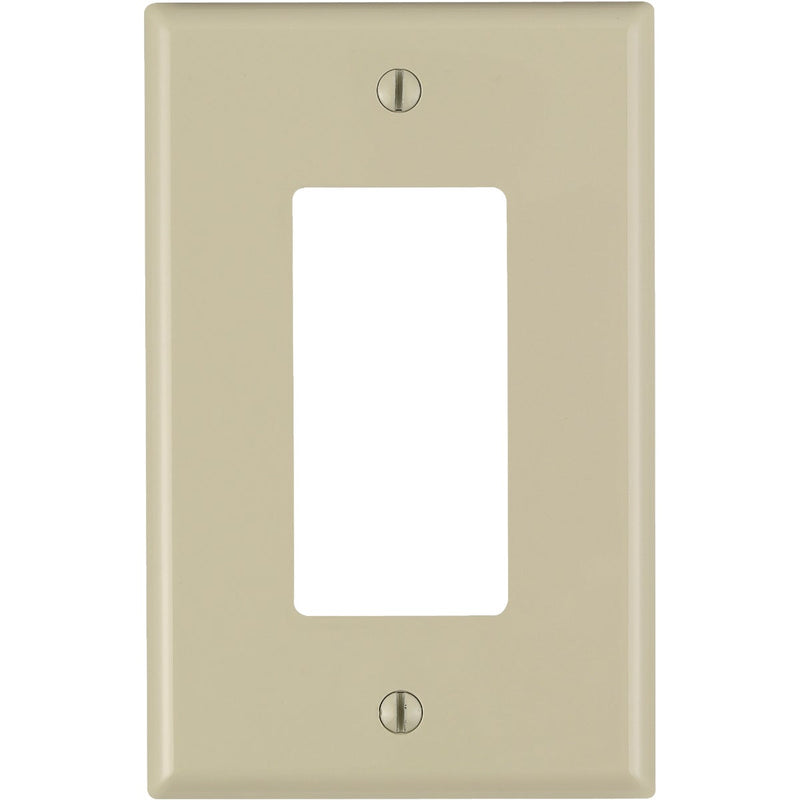 Leviton Decora 1-Gang Thermoplastic Nylon Mid-Way Rocker Wall Plate, Ivory