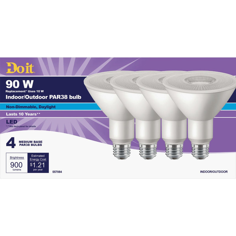 Do it 90W Equivalent Daylight PAR38 Medium LED Floodlight Light Bulb, Title 20 (4-Pack)