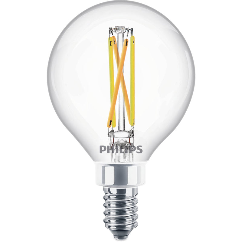 Philips Ultra Definition 40W Equivalent Soft White G16.5 Candelabra LED Decorative Light Bulb (2-Pack)