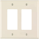 Leviton Decora 2-Gang Thermoplastic Nylon Mid-Way Rocker Wall Plate, Light Almond