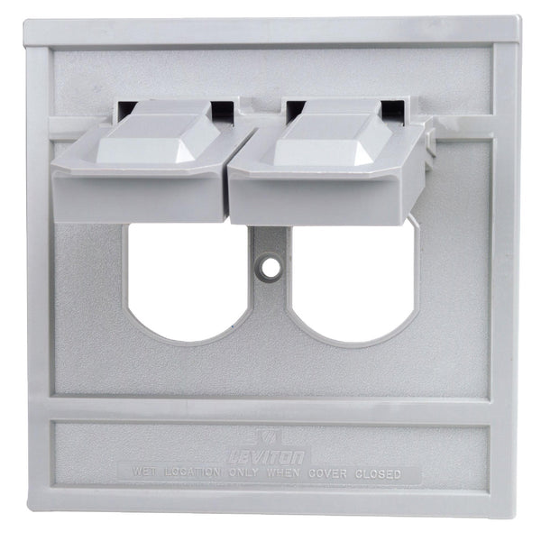 Leviton Single Gang Duplex Horizontal Commercial Grade Weatherproof Outdoor Outlet Cover