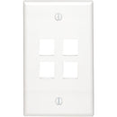 Leviton Quickport 4-Port White Flush Mount Wall Plate