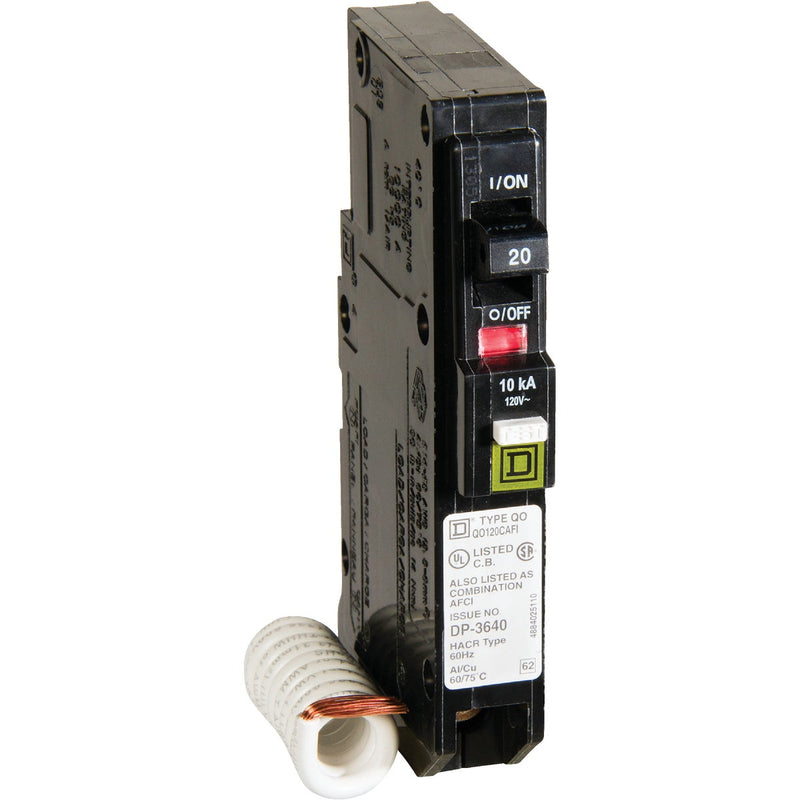 Square D QO 20A Single-Pole CAFCI Combination Arc Fault Breaker