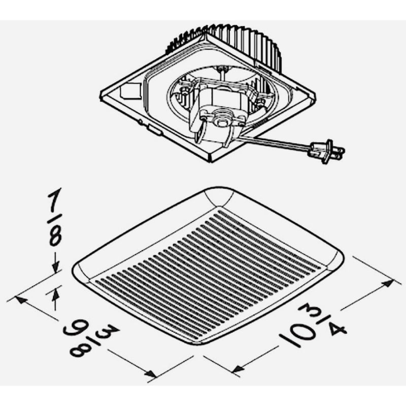 Broan QuicKit 60 CFM 3.0 Sones 120V Bath Fan Replacement