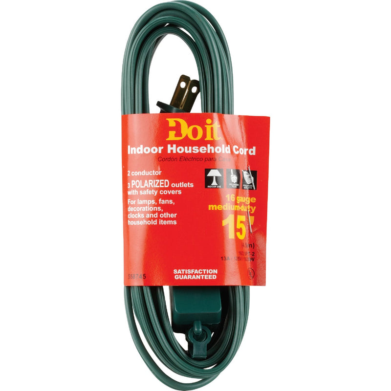 Do it 15 Ft. 16/2 Green Cube Tap Extension Cord