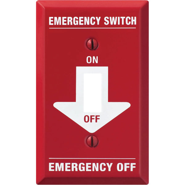 Amerelle PRO 1-Gang Red Stamped Steel Emergency Toggle Switch Wall Plate