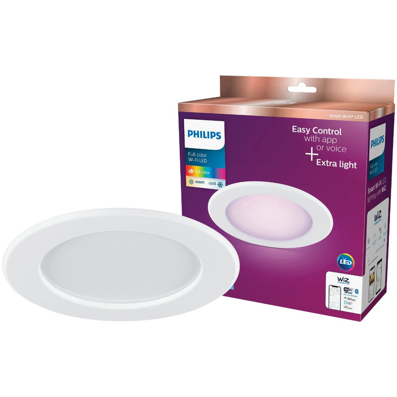 Philips 6 In. Retrofit IC Rated White Smart Tunable Full Color WiFi LED Recessed Light Kit