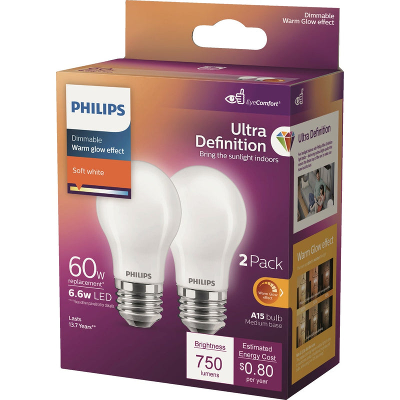 Philips Ultra Definition 60W Equivalent A15 Medium LED Light Bulb (2-Pack)