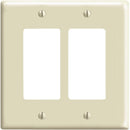 Leviton Mid-Way 2-Gang Smooth Plastic Rocker Decorator Wall Plate, Ivory