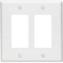 Leviton Mid-Way 2-Gang Smooth Plastic Rocker Decorator Wall Plate, White