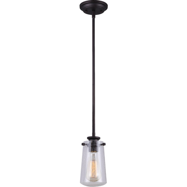 Home Impressions 1-Bulb Oil Rubbed Bronze Incandescent Rod Pendant Light Fixture