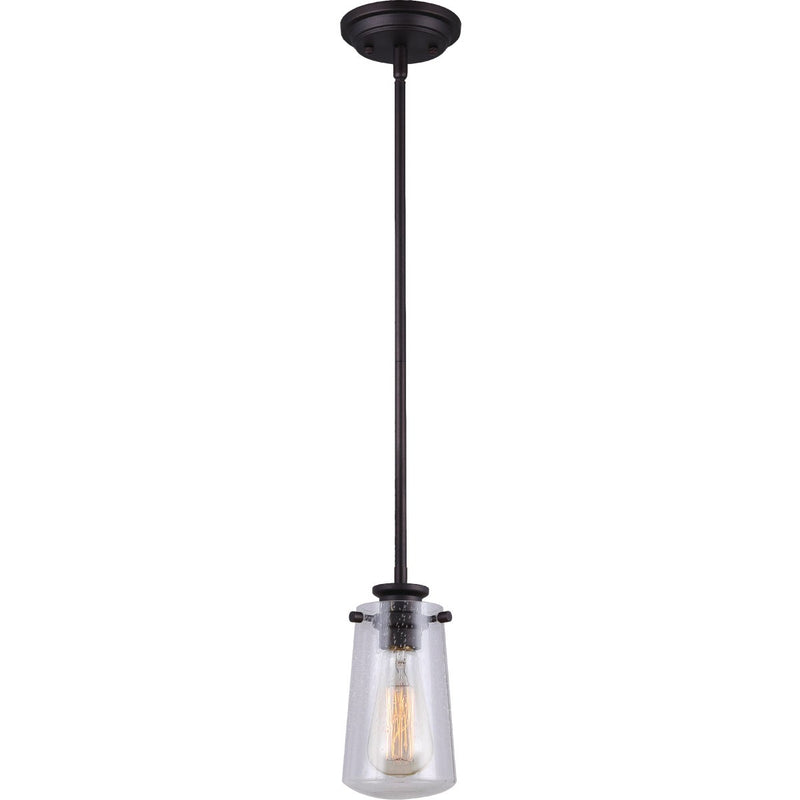 Home Impressions 1-Bulb Oil Rubbed Bronze Incandescent Rod Pendant Light Fixture