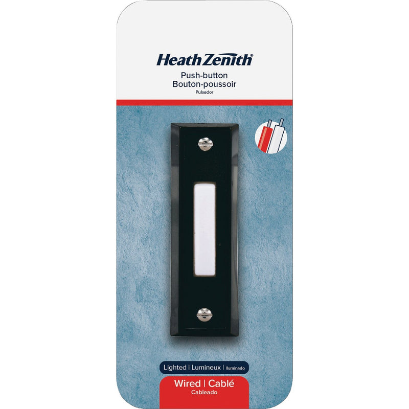 Heath Zenith Wired Black Doorbell Push-Button