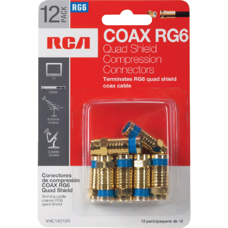 RCA Quad Shield Coax Connector Kit (12-Piece)