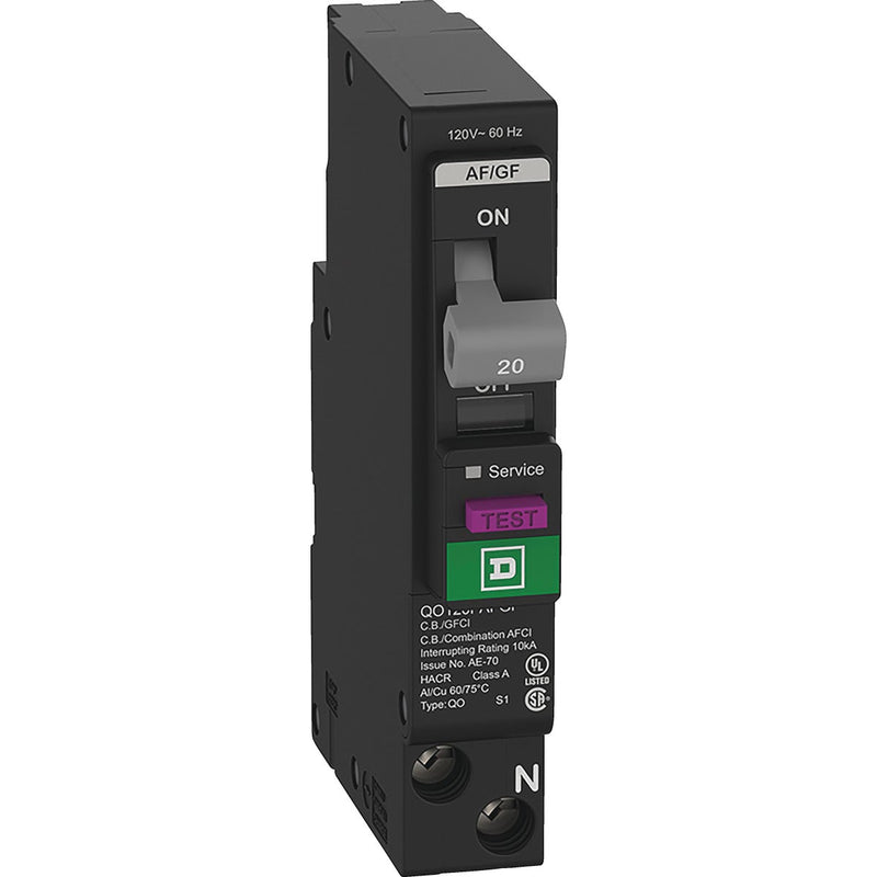 Square D QO 20A Single-Pole Dual Function Circuit Breaker