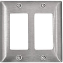 Leviton Decora 2-Gang Stainless Steel Rocker Magnetic C-Series Decorator Wall Plate, Stainless Steel
