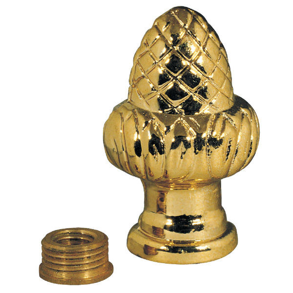 Westinghouse 1-1/2 In. Brass Acorn Lamp Finial & Finial Thread Reducer