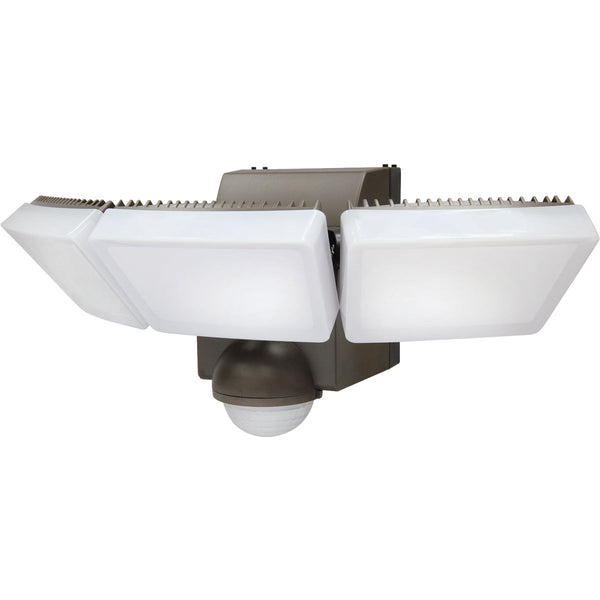 IQ America Bronze 1200 Lm. LED Motion Sensing Battery Operated 3-Head Security Light Fixture