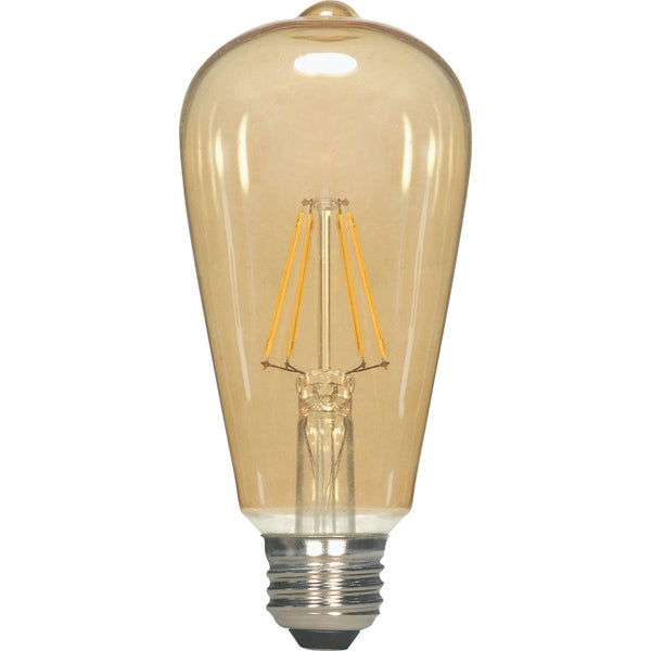 Satco 60W Equivalent Warm White ST19 Medium Base LED Amber Decorative Light Bulb