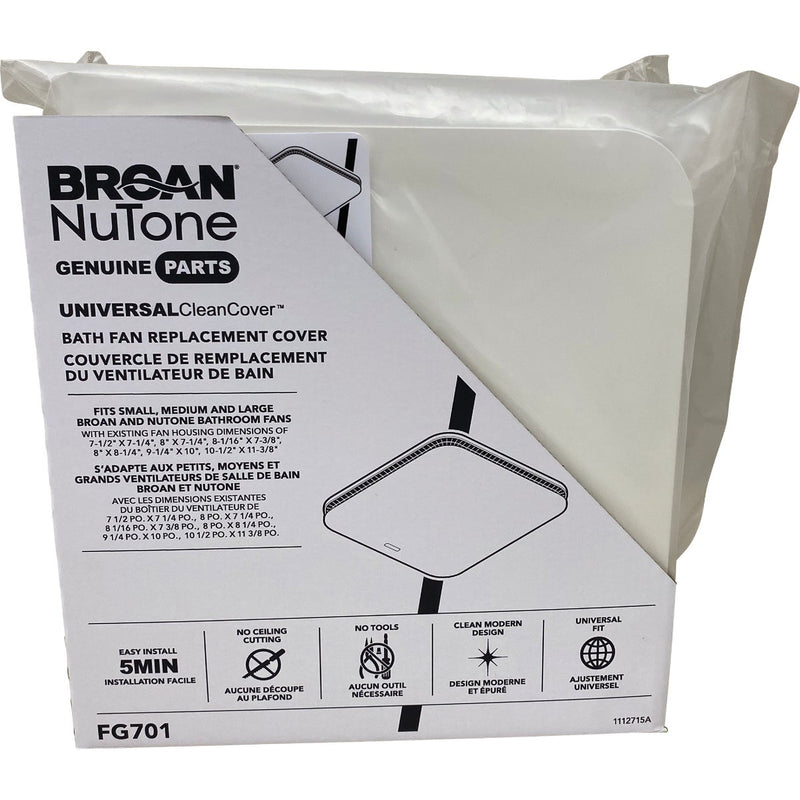 Broan CleanCover 13-1/4 In. x 13-1/4 In. x 1-5/16 In. White Universal Bath Exhaust Fan Upgrade Grille