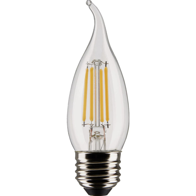 Satco 60W Equivalent Warm White Clear CA10 Medium LED Decorative Light Bulb (2-Pack)