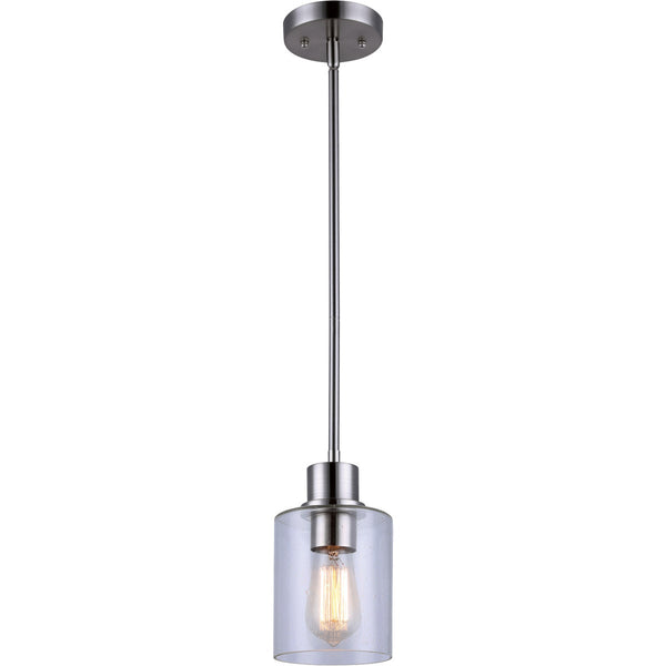 Home Impressions Portland 1-Bulb Brushed Nickel Incandescent Pendant Light Fixture