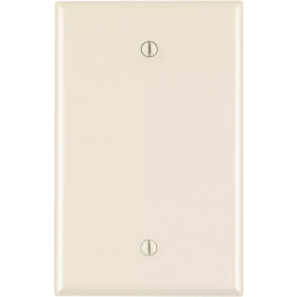 Leviton 1-Gang Mid-Way Thermoplastic Nylon Blank Wall Plate, Light Almond