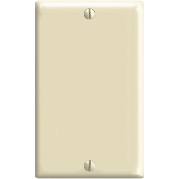 Leviton 1-Gang Mid-Way Thermoplastic Nylon Blank Wall Plate, Ivory