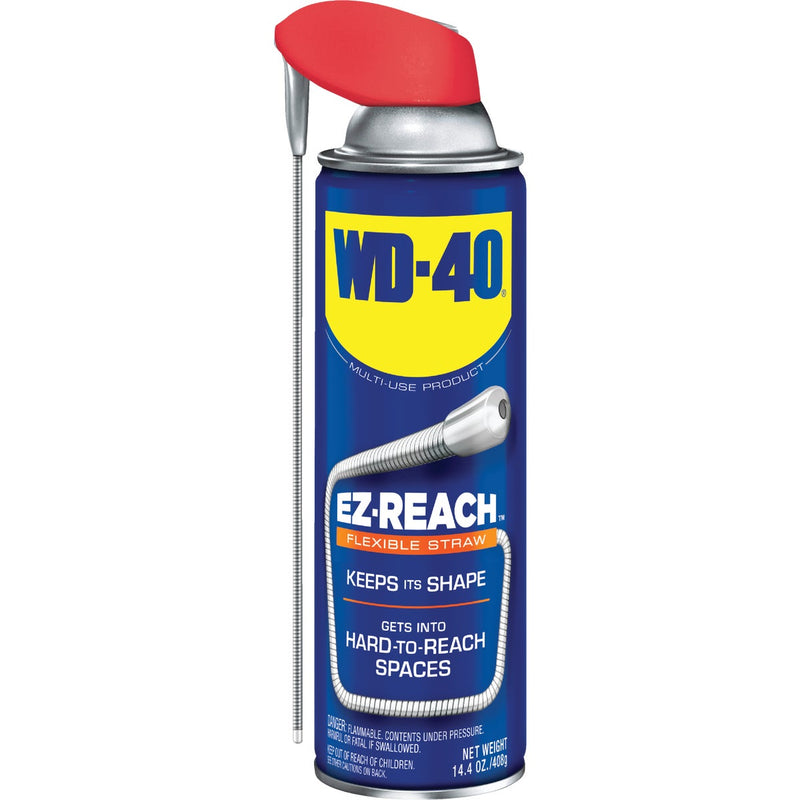 WD-40 14.4 Oz. Aerosol Multi-Purpose Lubricant with EZ Reach 8 In. Metal Straw